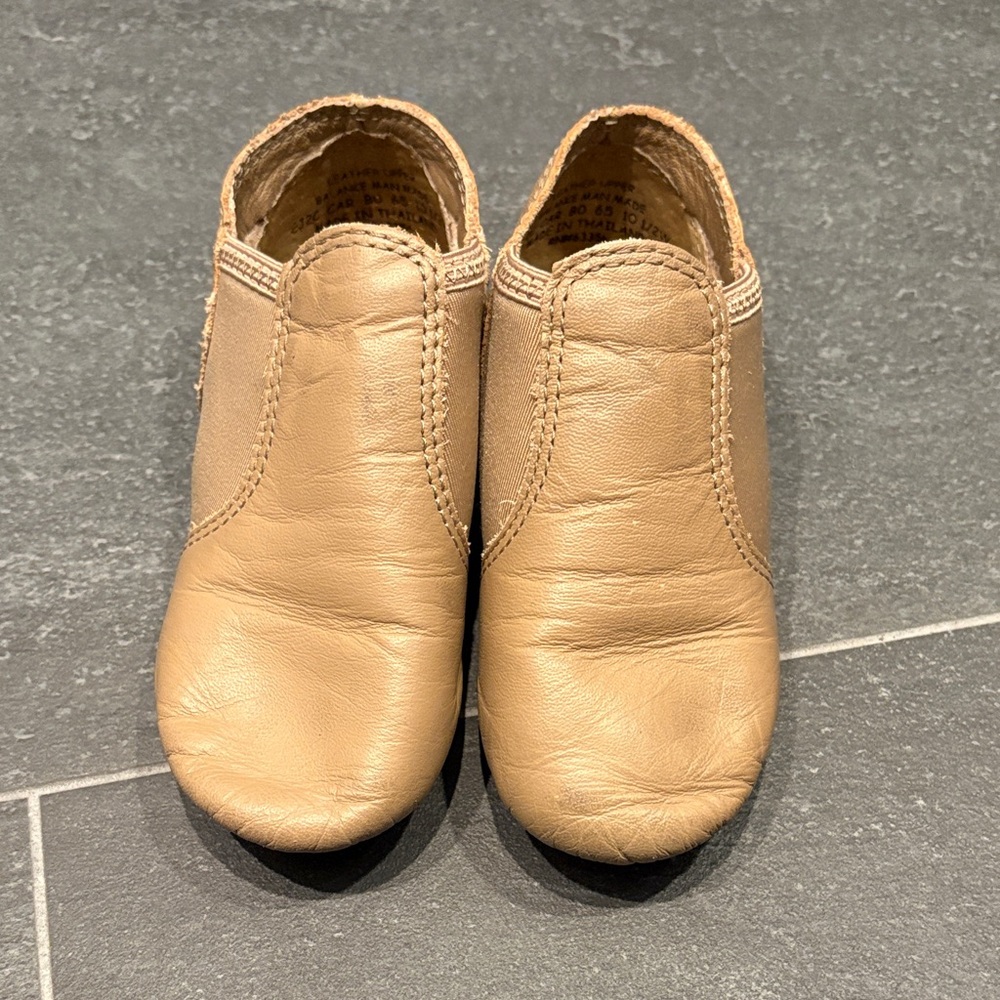 Capezio Tan Leather Kids Slip-On Dance Shoes